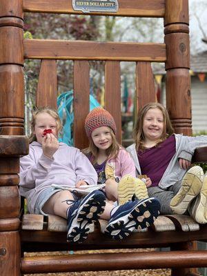 Lily, Ollie and Maddie on the big chair.