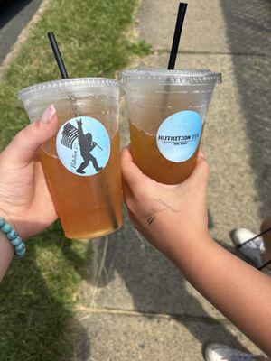 Peach refresher and a tropical island tea bomb