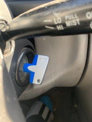 Car key in ignition