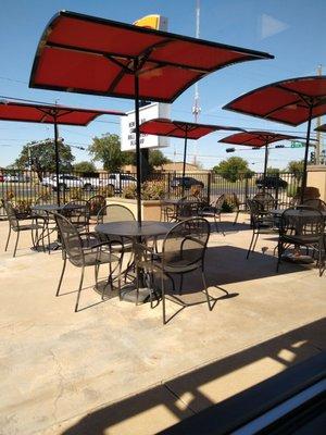 Outdoor eating area.