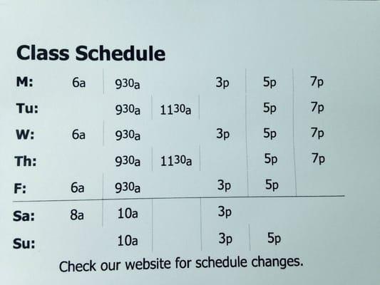 Class Schedule