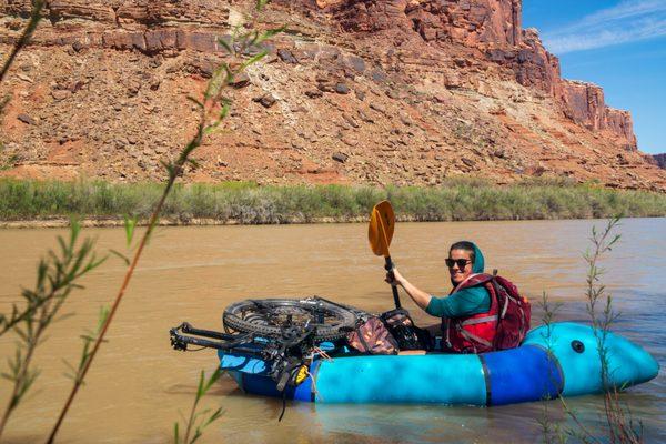 Bikerafting on an Alpacka packraft from Desert Highlights