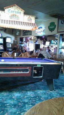 Pool table, video slots