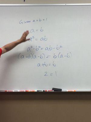 YOU CAN'T DIVIDE BY ZERO. I still have this pic, from July 6 2016. Mr. Yoon's lectures were always intellectually challenging.