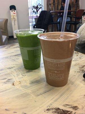 Cocoa Verde and Monster Smoothies