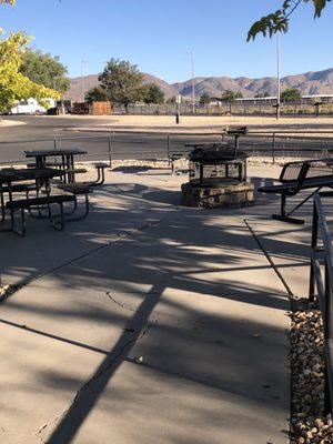 Communal fire pit area.