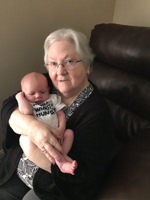 Mom and one of her Great-grandsons.