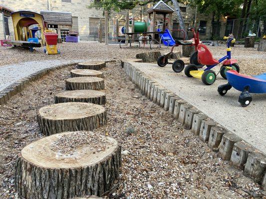 Outdoor play area at First English Lutheran Child Development Center near UT.