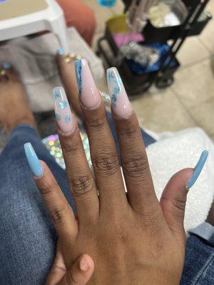 Nails design blue sky blue!