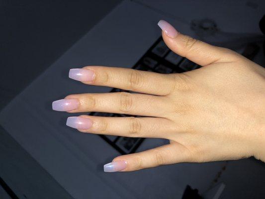 Pink & White Nails