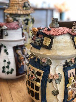 Handmade pottery by the late Elizabeth Brewsaugh available for sale at Trends