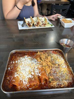 Chicken Enchiladas (red)