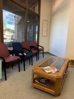 Comfy waiting room chairs.