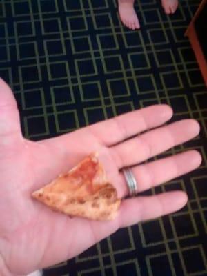 This is what they consider a slice. And my hand is normal size. This isn't Andre the giants hand.