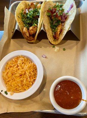 Grilled chicken tacos.