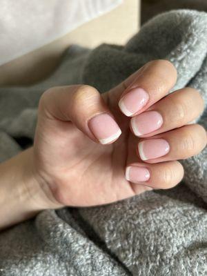 Dip French tip manicure