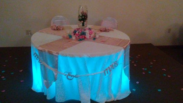 Bride and Groom Table