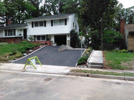 Results, new driveway, sidewalks and edging