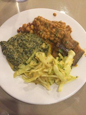 Some of the veggie options at the weekend lunch buffet