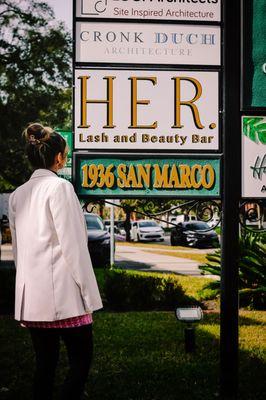 HER front sign