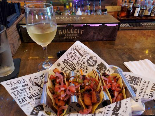 Pork belly tacos and chardonnay...couldn't want anything more