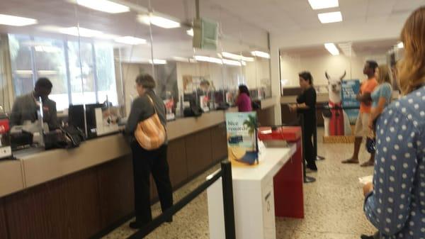 Frustration.  Banks have enough to pay more tellers.