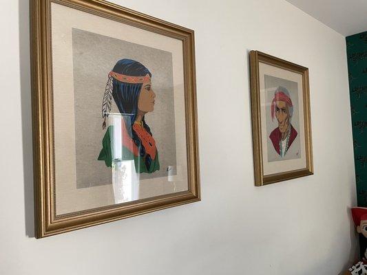 Pair of custom framed artwork