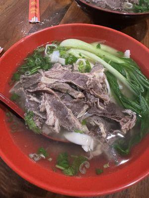 Beef brisket shaved noodle soup