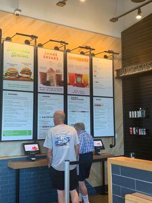 Menu wall and kiosk