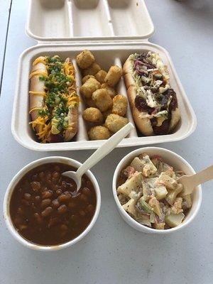 The Rushmore Rattler Prairie Nuggets, Tatanka Dog, Bourbon Beans and Potato Salad