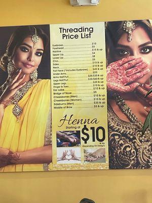 The threading menu