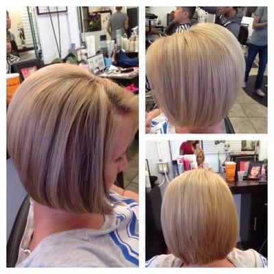 Color- lowlights  and cut by gigi