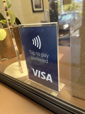 Tap to pay preferred via VISA