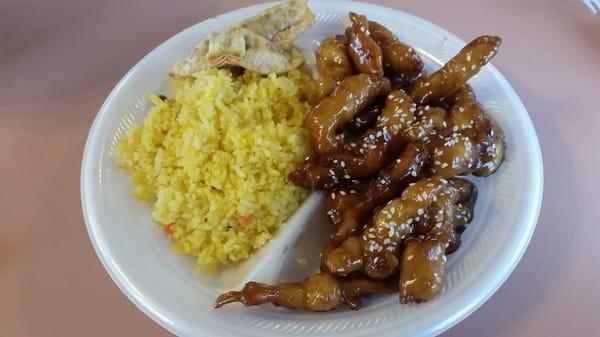 Sesame Chicken w/ fried rice.