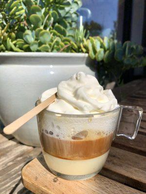 Le Bonbon ~ coffee with condensed milk & whipped cream.