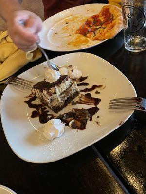 Tiramisu was good and big enough to share .