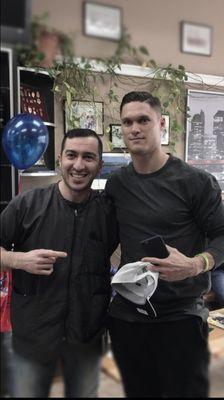 Daniel with Mr. Chris Hogan 2x super bowl champ #15 Patriot.
Thank you Chris!