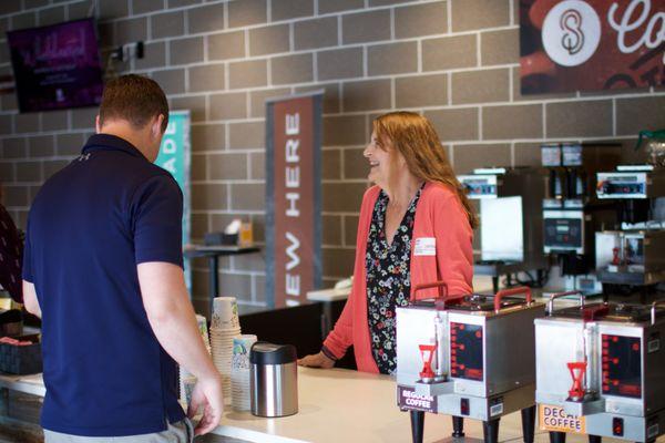 Coffee bar in the lobby of the church.