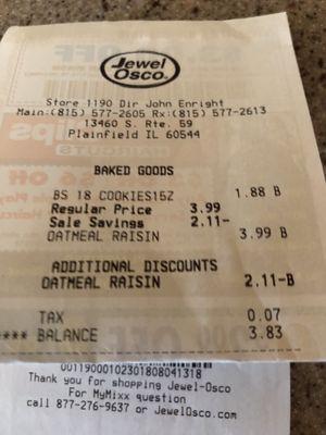 All cookies were $1.88. This took manager approval to fix it-RIDICULOUS!