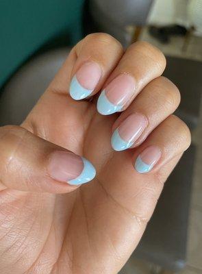 Asked for round blue French tip