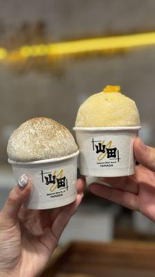 Hojicha Mochi Ice Cream, Mango Mochi Ice Cream