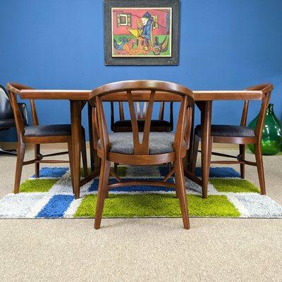 Mid-Century Modern walnut dining set