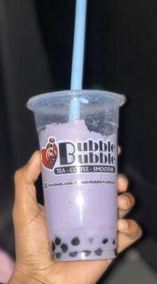 Taro Smoothies with tapioca balls (boba)