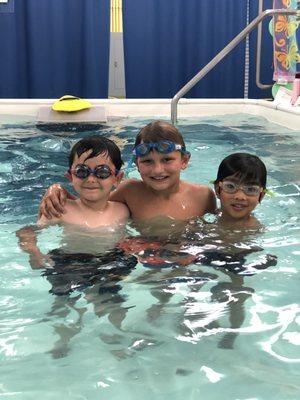 Group swim classes are a great way to make friends while learning to swim!