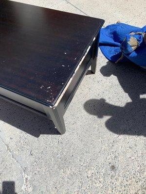 Damaged coffee table