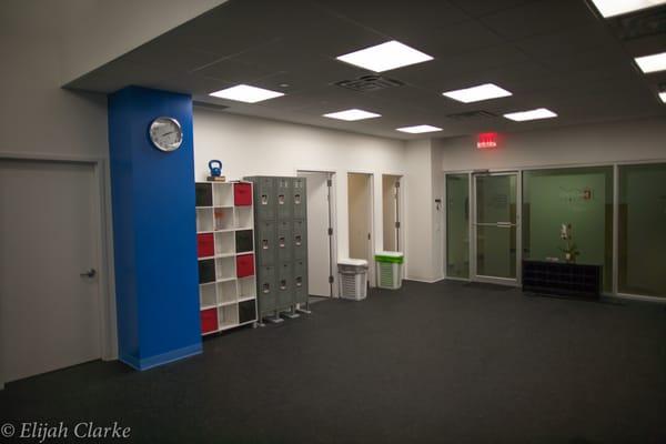 Lockers, cubbies and shower available