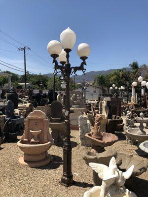 variety of custom made cast aluminum lamps