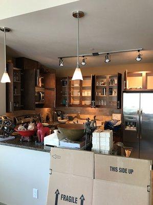 (Before) Need your Kitchen Packed? Let us handle this tedious task for you. This customer requested our packing services...