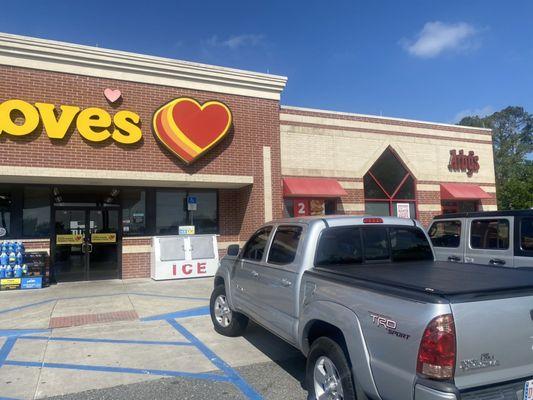 Arby's attached to a Loves service station