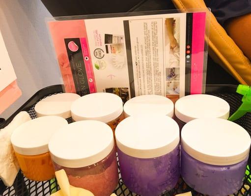 Deluxe pedicure lotions and scrubs